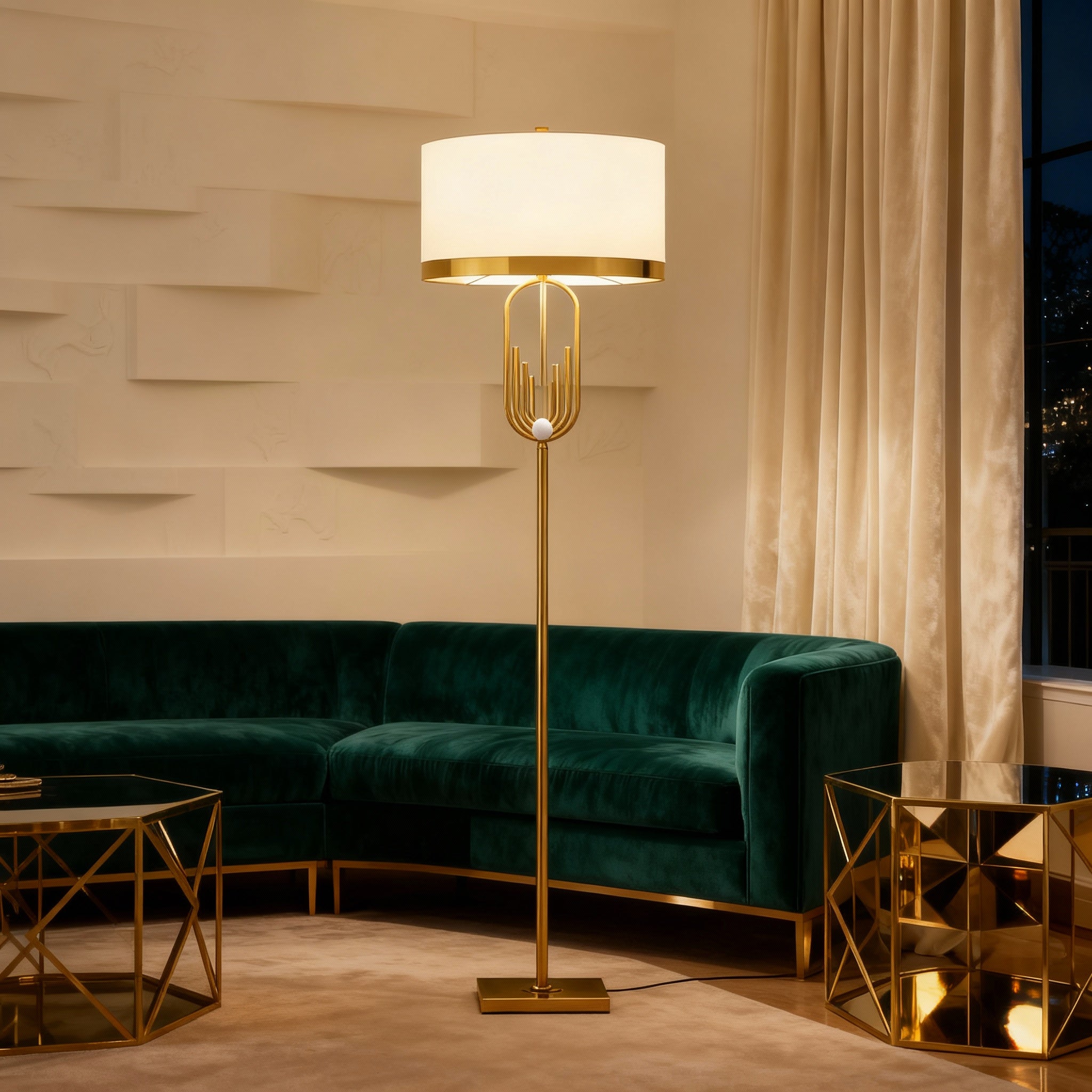 Modern Floor Lamp with Sculpted Metallic Detailing | Elegant Design for Cozy Ambiance 3