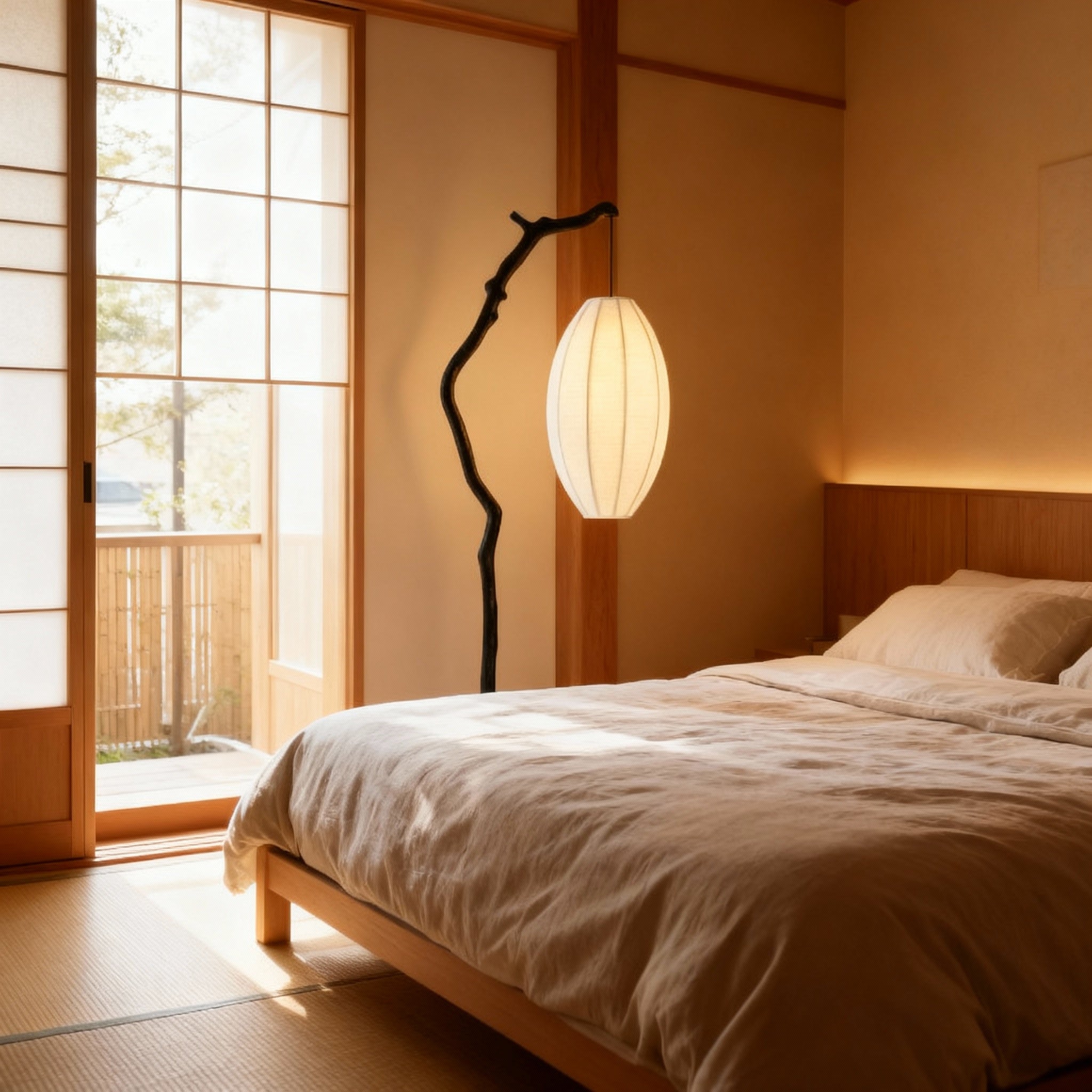 Modern Floor Lamp with Softly Rounded Shade | Japandi Design for Serene Living Spaces 4