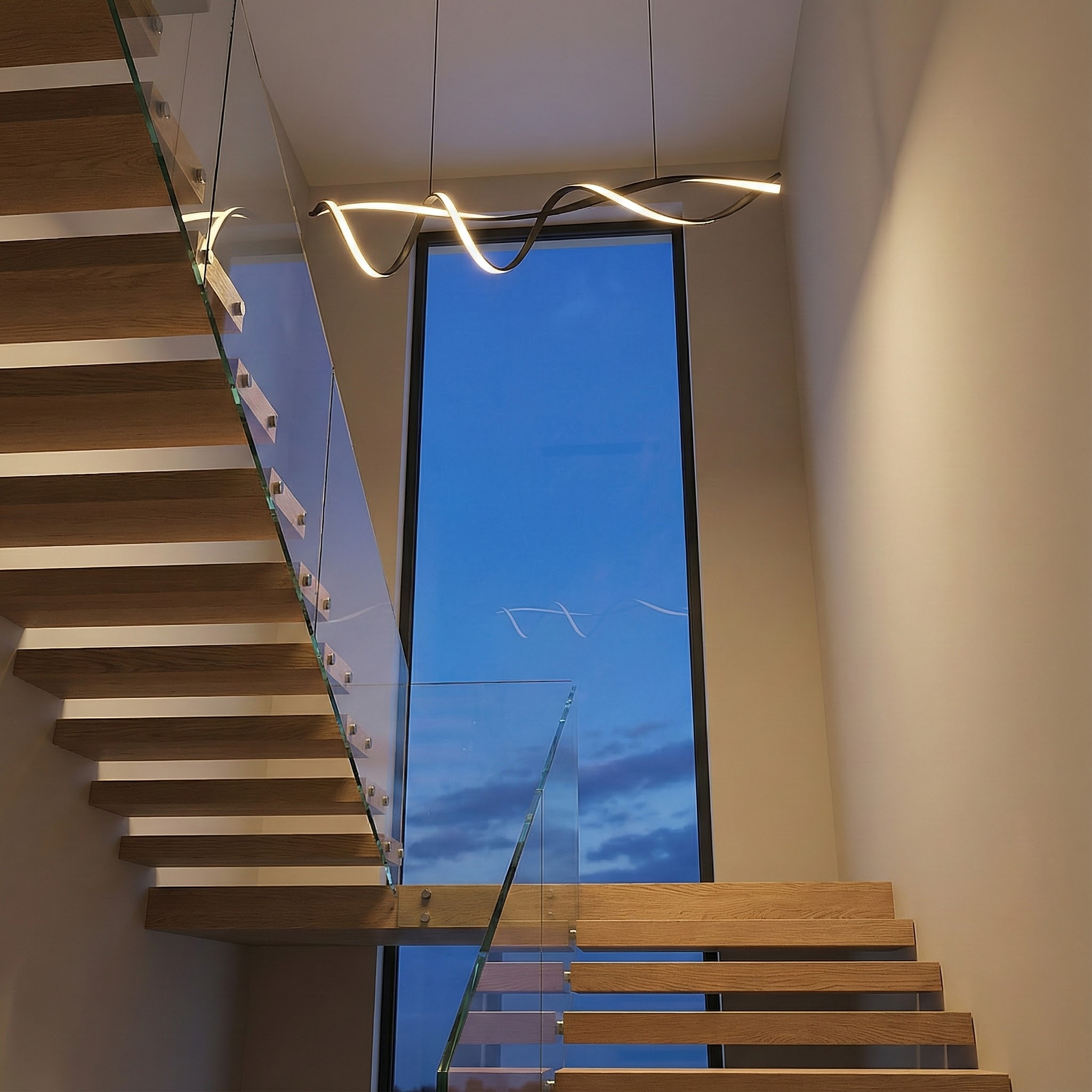 Modern LED Overhead Light Fixture with Adjustable Height | Elegant Design for Contemporary Spaces 4