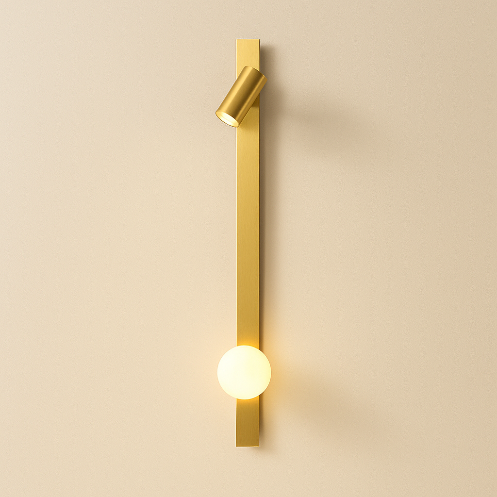 Modern Metal Wall Sconce with Glass Globe Light for Ambient Illumination 0