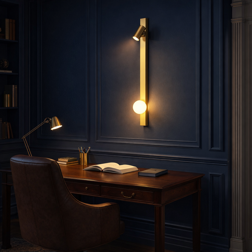 Modern Metal Wall Sconce with Glass Globe Light for Ambient Illumination 1