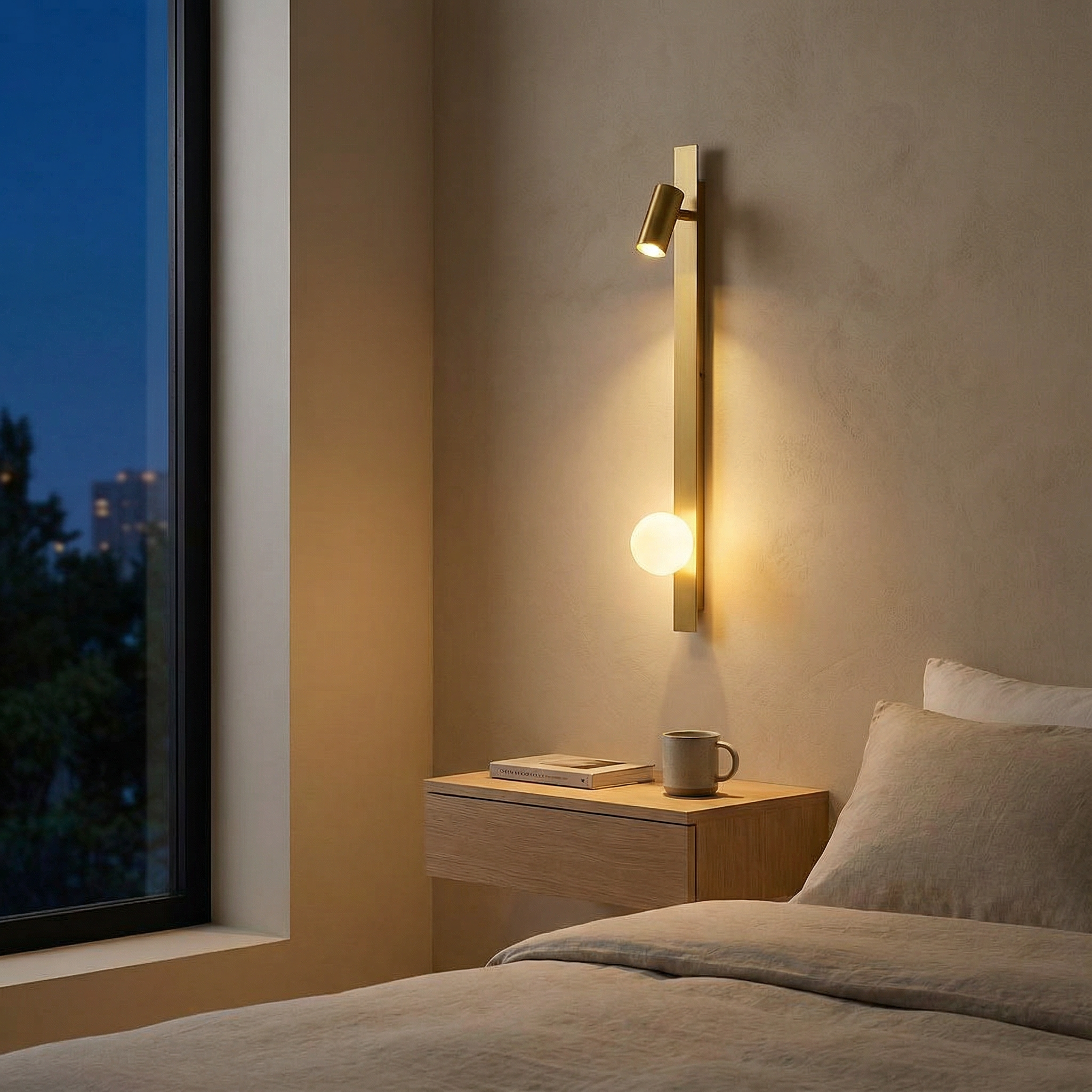 Modern Metal Wall Sconce with Glass Globe Light for Ambient Illumination 3