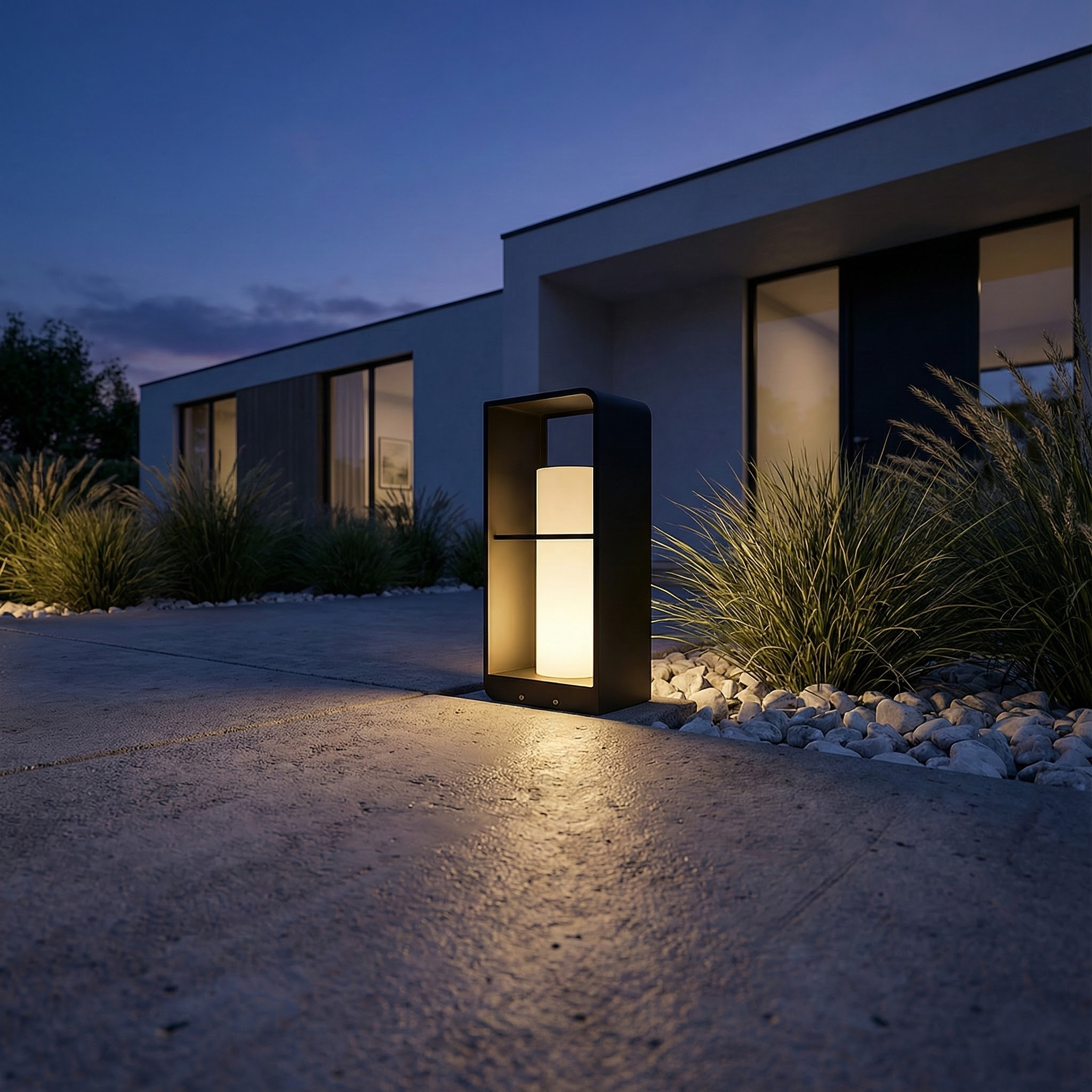 Modern Solar Garden Lights | Elegant LED Design with Imitated Marble Accent | Waterproof Outdoor Illumination for Stylish Spaces 1