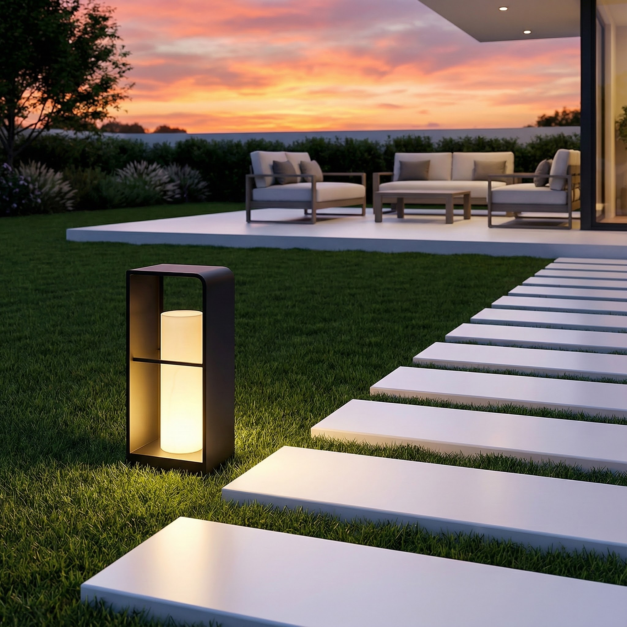 Modern Solar Garden Lights | Elegant LED Design with Imitated Marble Accent | Waterproof Outdoor Illumination for Stylish Spaces 3