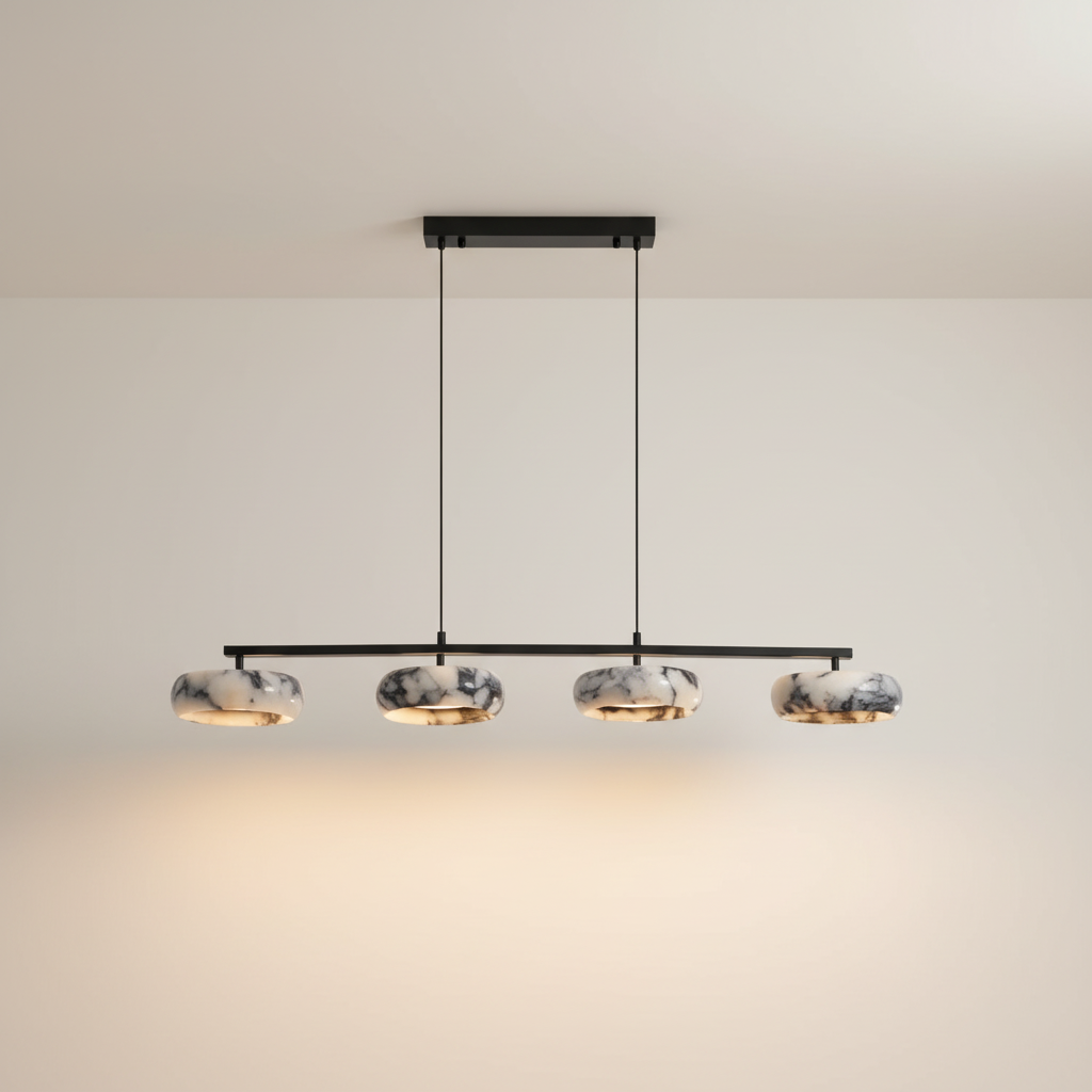 Modern Table Lamp with Elegant Marble Shades | Soft Illumination for Living Room 0