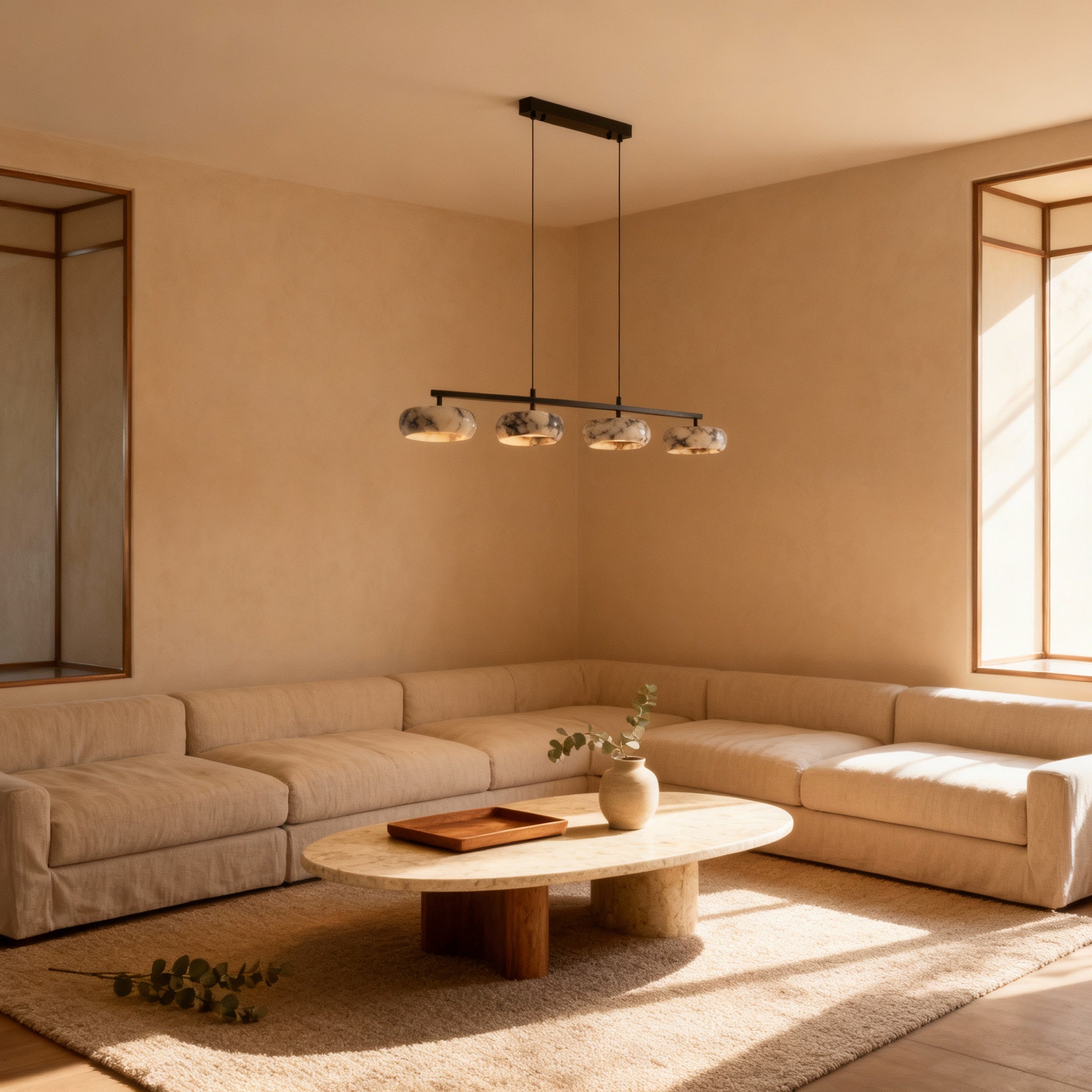 Modern Table Lamp with Elegant Marble Shades | Soft Illumination for Living Room 2