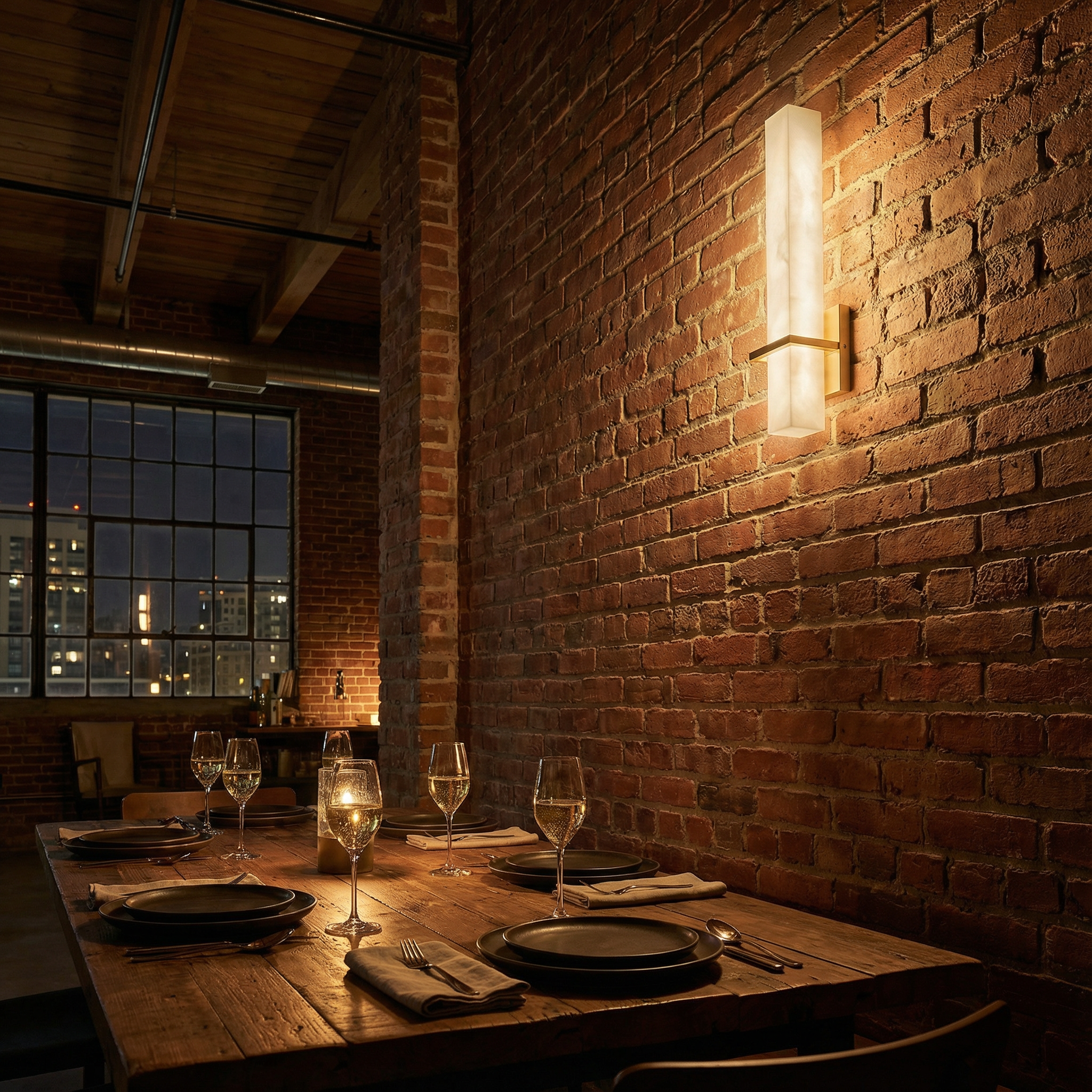 Modern Wall Sconce Lighting with Alabaster Diffuser & Copper Accents | Elegant Design for Atmospheric Illumination 6