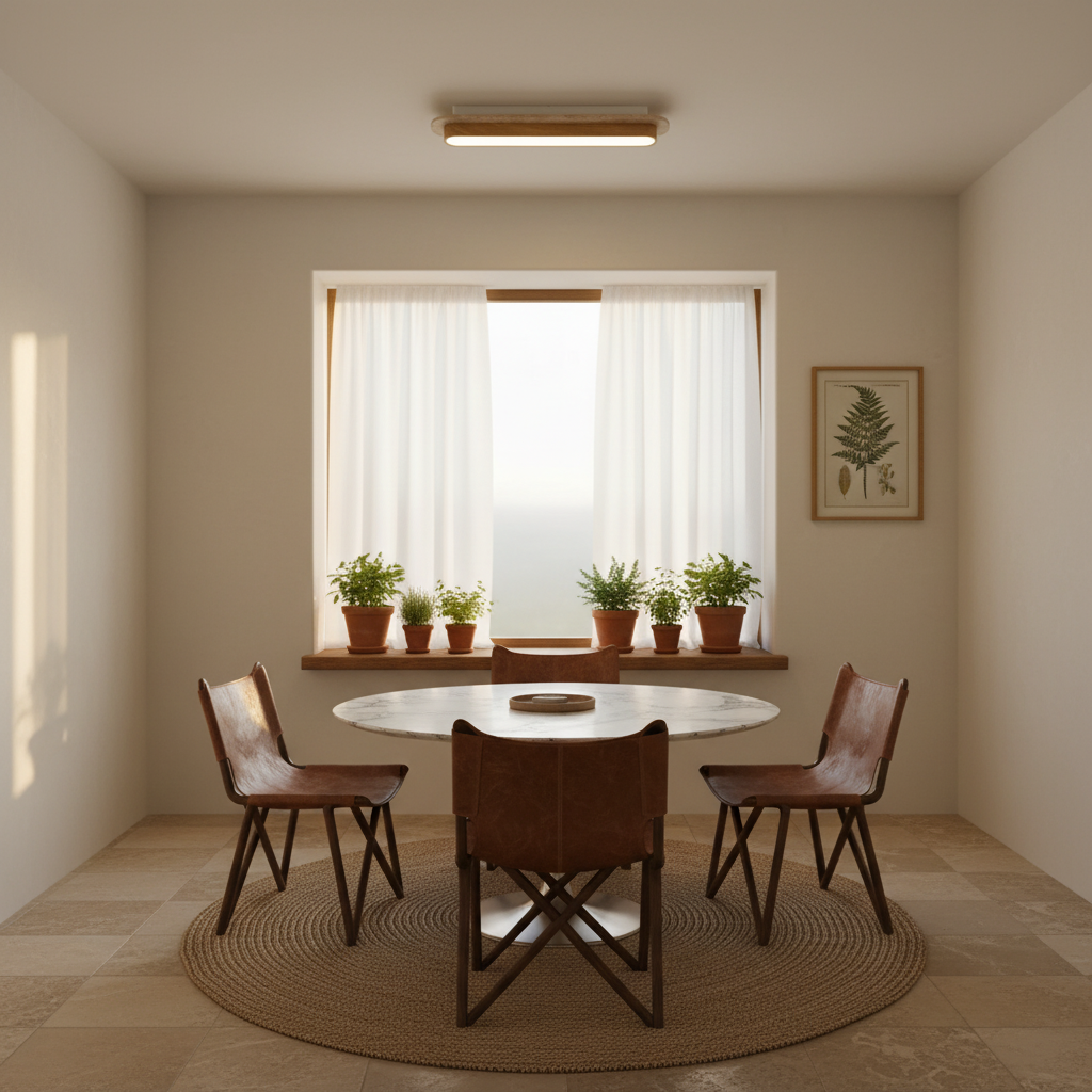 Natural Stone Flush Mount Ceiling Light with Wood Finish | Elegant Illumination for Cozy Spaces 4