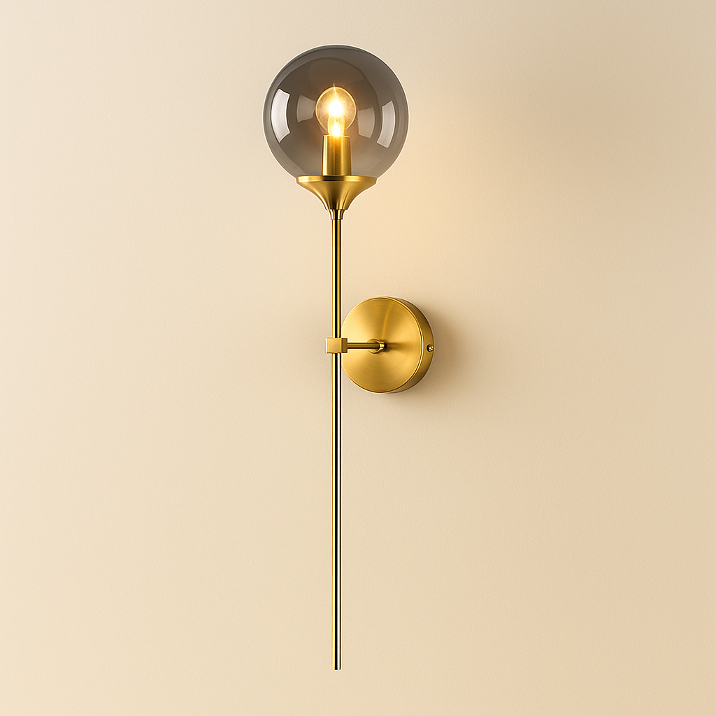 Nordic | Wall Sconce Lighting with Softly Rounded Glass Orb | Minimalist Design for Calming Interiors 0
