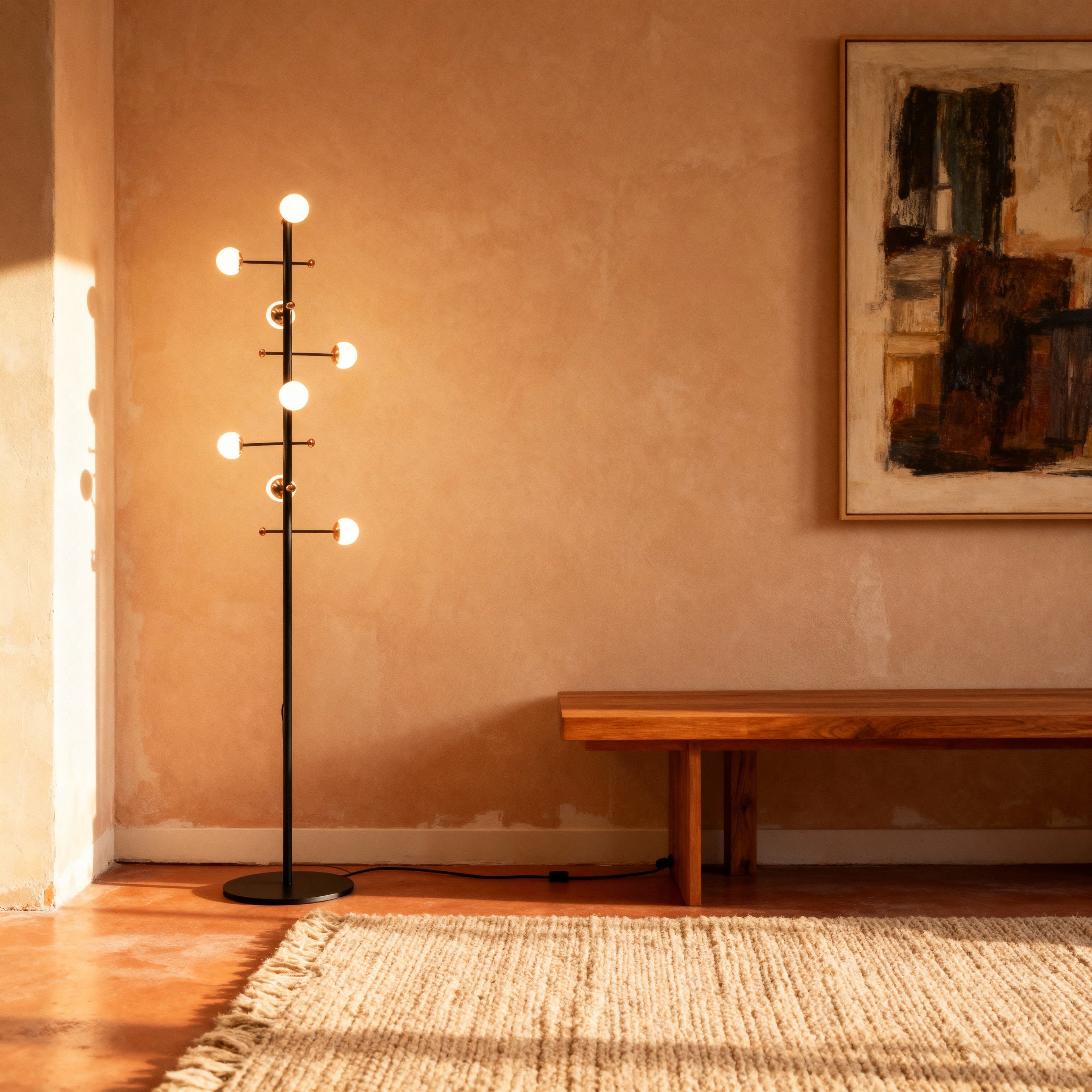 OpalGlow | Modern Floor Lamp with Dimmable Functionality & Opal Glass Globes | Elegant Design for Cozy Living Room Ambiance 1