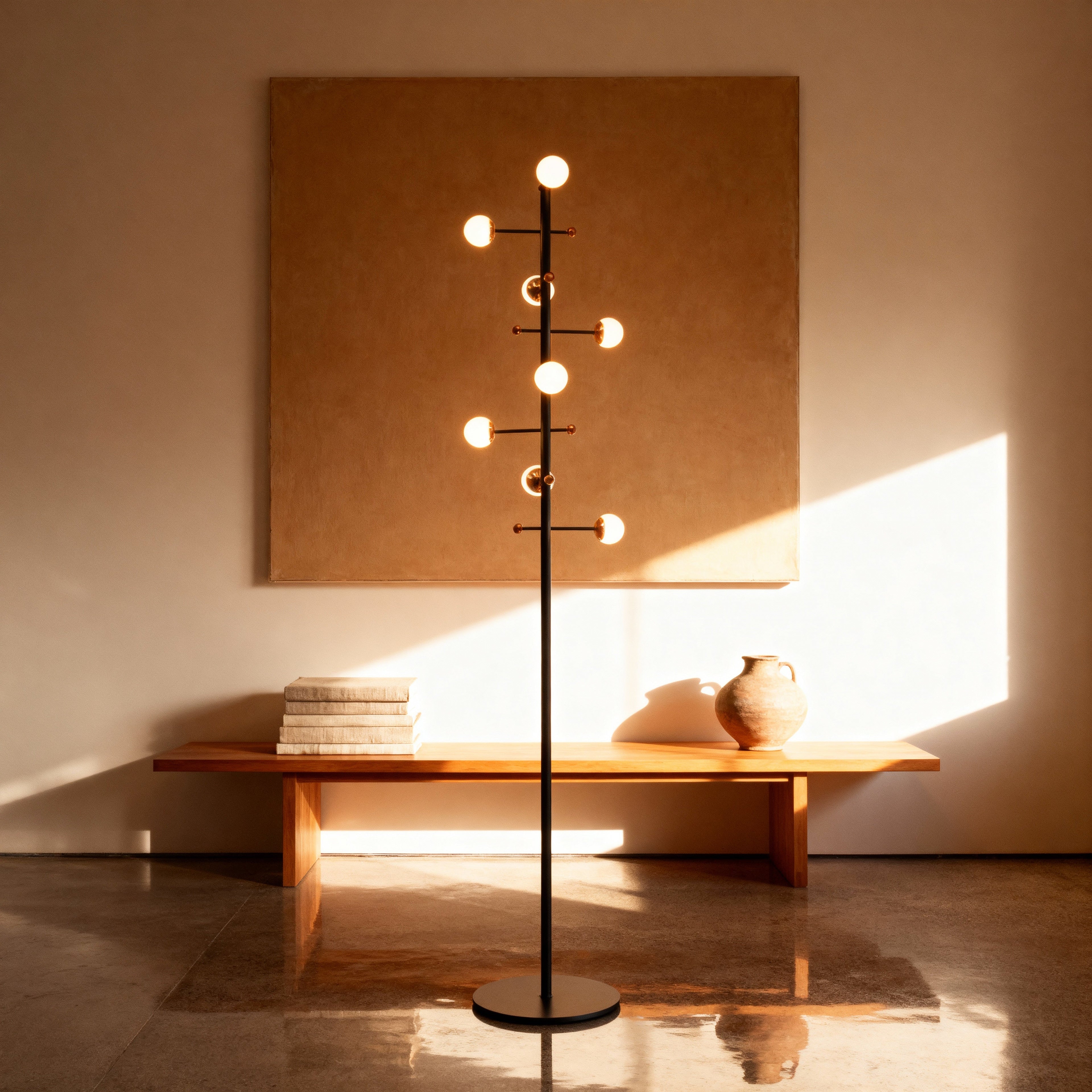 OpalGlow | Modern Floor Lamp with Dimmable Functionality & Opal Glass Globes | Elegant Design for Cozy Living Room Ambiance 4