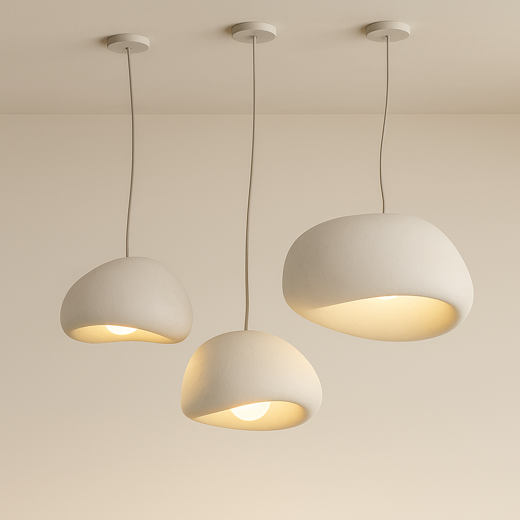 Organic Minimalist Pendant Lighting Fixture with Adjustable Height | Sculptural Design for Tranquil Spaces 0