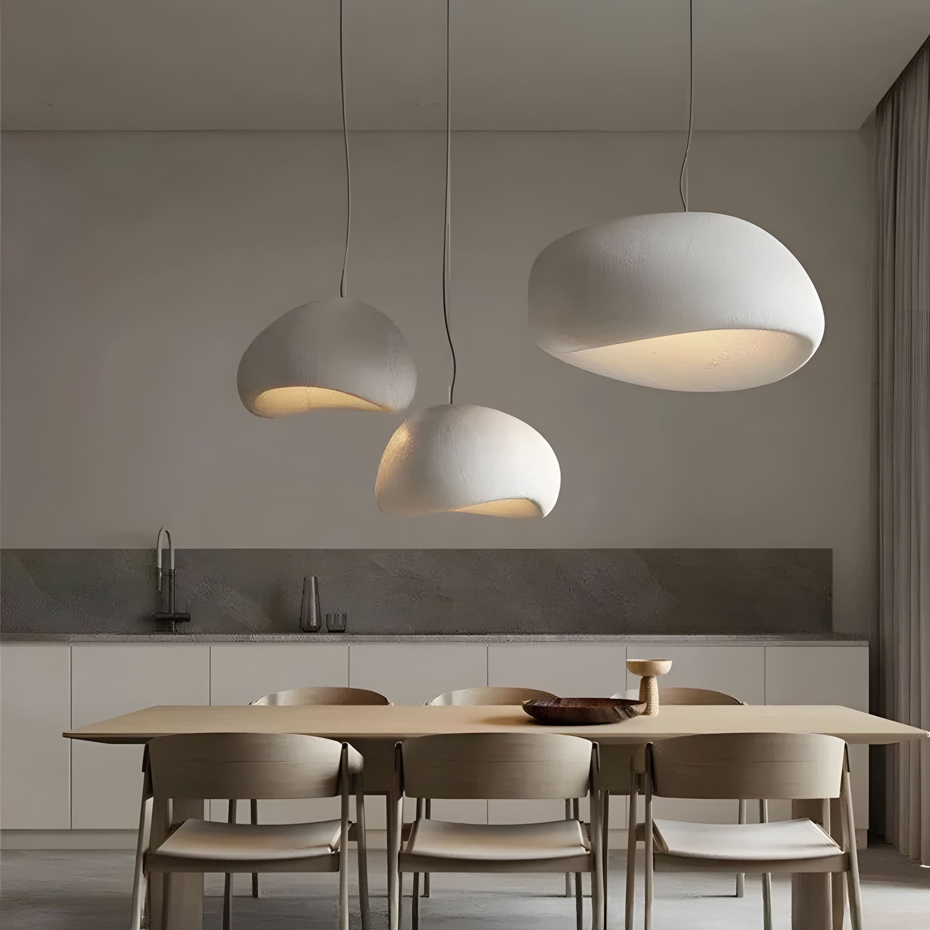 Organic Minimalist Pendant Lighting Fixture with Adjustable Height | Sculptural Design for Tranquil Spaces 1