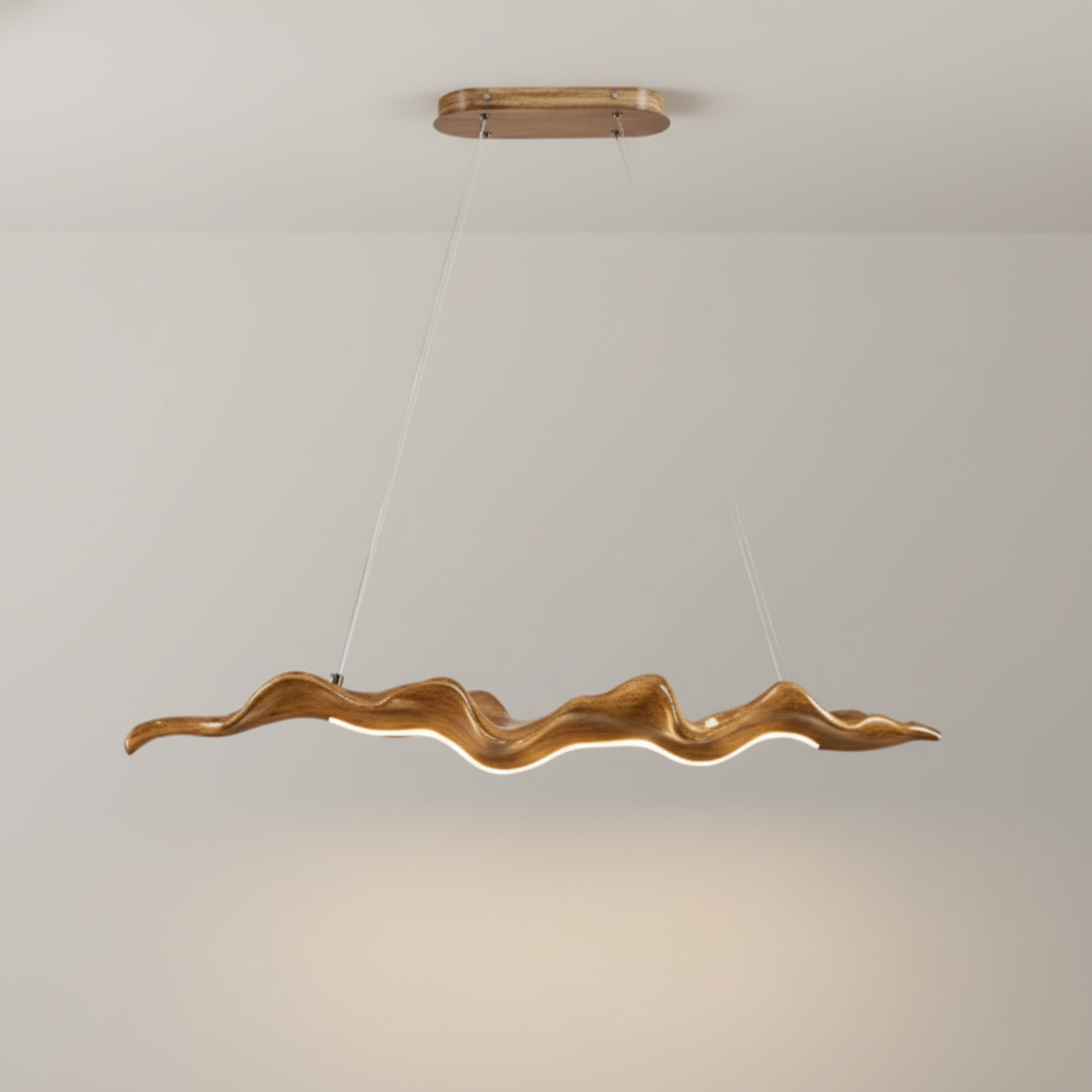 VerveChic | Modern Dining Room Chandelier with Soft Curves | Elegant Iron and Resin Design for Tranquil Spaces 0