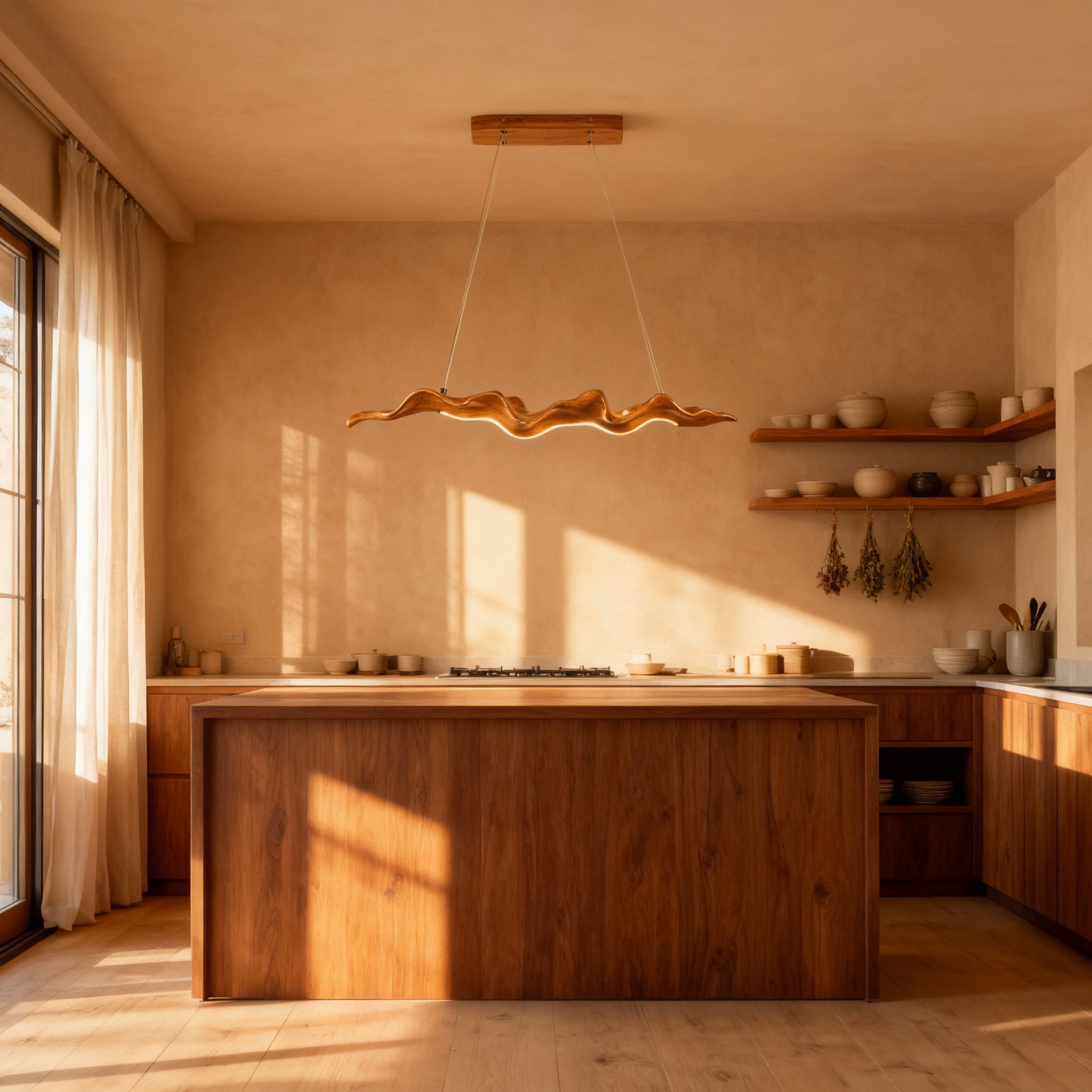 VerveChic | Modern Dining Room Chandelier with Soft Curves | Elegant Iron and Resin Design for Tranquil Spaces 1