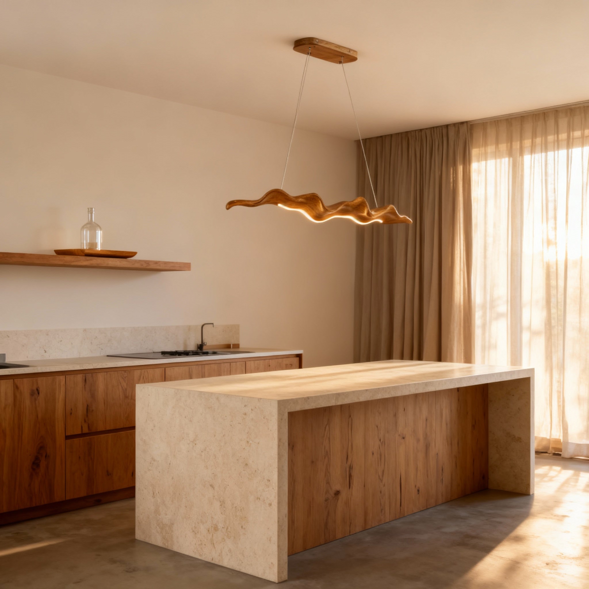 VerveChic | Modern Dining Room Chandelier with Soft Curves | Elegant Iron and Resin Design for Tranquil Spaces 2