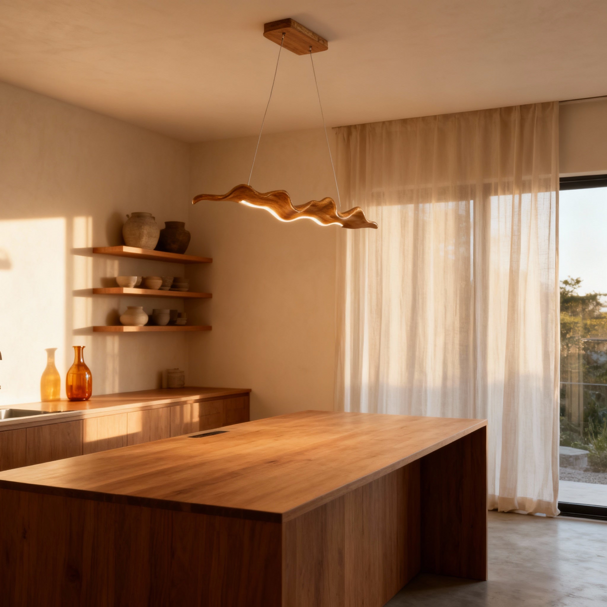 VerveChic | Modern Dining Room Chandelier with Soft Curves | Elegant Iron and Resin Design for Tranquil Spaces 3